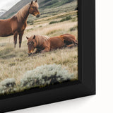 Peaceful Horses Countryside Wall Art - Scenic Rural Landscape Canvas