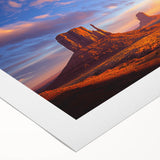 Desert landscape rolled canvas showcasing vibrant colors and intricate details, ideal for home decor or art enthusiasts, packaged securely in a protective tube.