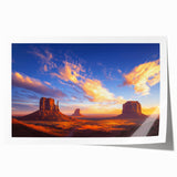 Desert landscape rolled print showcasing vibrant hues of orange and yellow with textured details, elegantly packaged in a protective cardboard tube for easy transport.