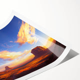 Desert landscape canvas print showcasing vibrant hues of orange and yellow, rolled and secured in a protective tube, perfect for home decor. Ideal for art enthusiasts.