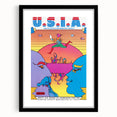 Modern Wall Art: Bold U.S.I.A. Psychedelic Poster by Peter Max