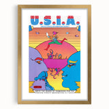 Modern Wall Art: Bold U.S.I.A. Psychedelic Poster by Peter Max