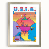 Modern Wall Art: Bold U.S.I.A. Psychedelic Poster by Peter Max