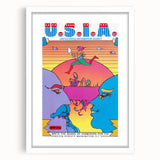 Modern Wall Art: Bold U.S.I.A. Psychedelic Poster by Peter Max