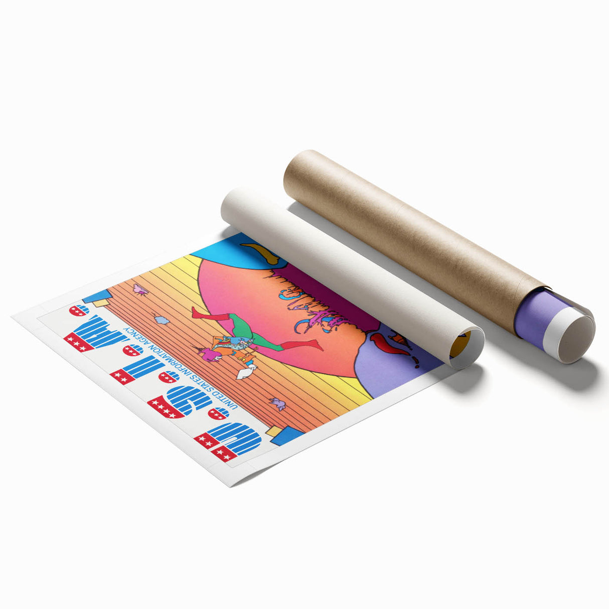 Modern Wall Art: Bold U.S.I.A. Psychedelic Poster by Peter Max