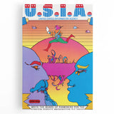 Modern Wall Art: Bold U.S.I.A. Psychedelic Poster by Peter Max
