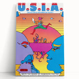 Modern Wall Art: Bold U.S.I.A. Psychedelic Poster by Peter Max