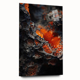 Large abstract wall art on acrylic glass featuring swirling blue and gray tones, ideal for bedroom or dining room decor.