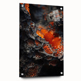 Large abstract wall art on acrylic glass featuring swirling blue and gray patterns.