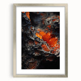 Textured abstract art print in neutral tones, framed in silver, ideal for bedroom wall decor.