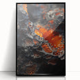 Large abstract wall art in black and white tones, acrylic print in a black frame, suited for modern art wall decor.