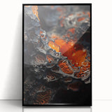 Large abstract wall art in black and white tones, acrylic print in a black frame, suited for modern art wall decor.