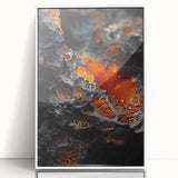 Art deco poster featuring natural close-up elements in muted green and white tones on acrylic frame.