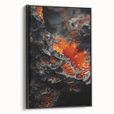 Black and white framed canvas featuring a close-up landscape, ideal for bedroom wall decor.