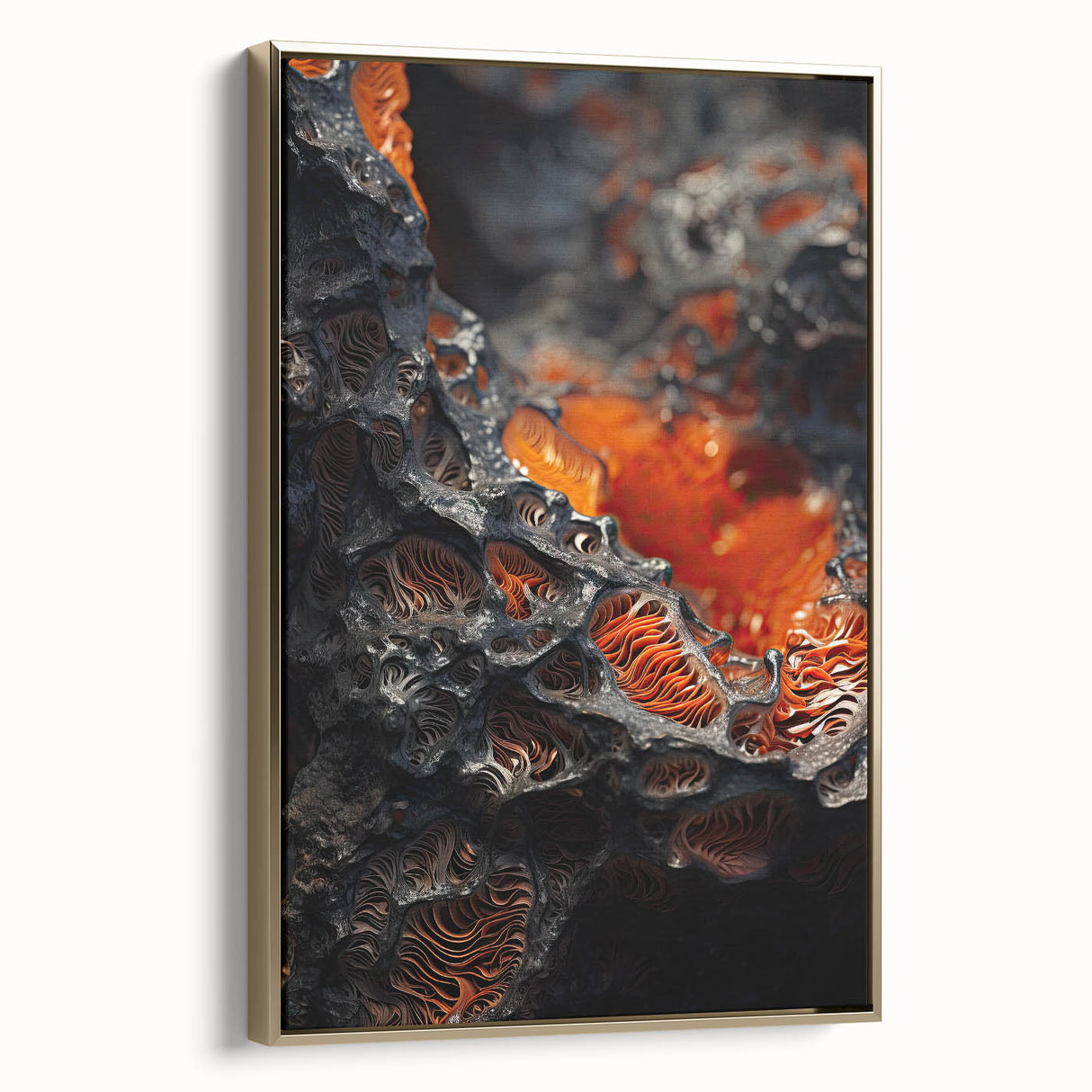Framed canvas featuring a vintage poster art style landscape painting with muted earth tones, ideal for bedroom wall decor.