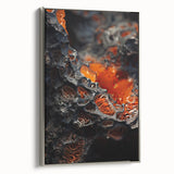 Landscape art painting on framed canvas, featuring a vintage-style black and colorful abstract design.