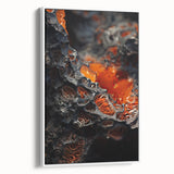 Extra large vintage poster art on framed canvas, featuring colorful natural elements against a black background.
