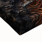 Close-up of a large art canvas depicting a black and white landscape, ideal for bedroom wall decor.