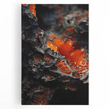 Large black and white photo of sliced citrus fruits on stretched canvas, suitable for kitchen wall art.