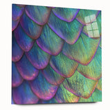 Large abstract wall art featuring a close-up of an animal in vibrant colors on acrylic glass.