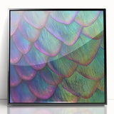 Large abstract wall art featuring a close-up of an animal in black and white tones, framed in acrylic.