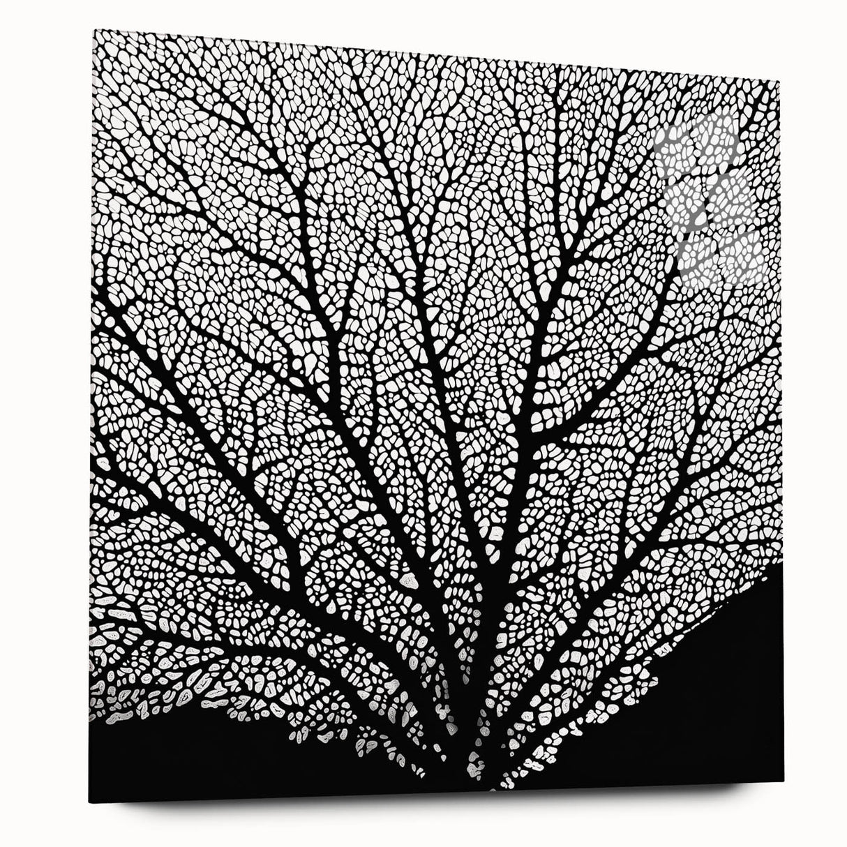 Large abstract floral design in vibrant colors on acrylic glass, ideal for bedroom or dining room art.