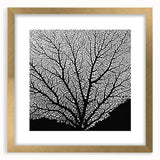 Extra large abstract art print featuring textured florals in gold tones, framed with mat, ideal for living room decor.