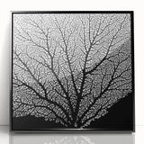 Large abstract wall art featuring vibrant floral patterns on a black acrylic frame, ideal for modern living room decor.