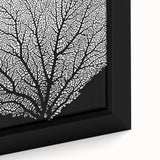 Extra large framed canvas featuring a close-up of colorful, textured floral designs on a black background.