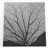 Large black and white floral close-up on stretched canvas, ideal for kitchen wall art or bedroom ambiance.