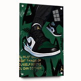 Air Jordan Pop Art Wall Art - Bold Green Sneaker Canvas Print