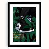 Air Jordan Pop Art Wall Art - Bold Green Sneaker Canvas Print