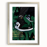 Air Jordan Pop Art Wall Art - Bold Green Sneaker Canvas Print
