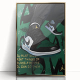 Air Jordan Pop Art Wall Art - Bold Green Sneaker Canvas Print