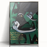Air Jordan Pop Art Wall Art - Bold Green Sneaker Canvas Print
