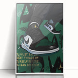 Air Jordan Pop Art Wall Art - Bold Green Sneaker Canvas Print