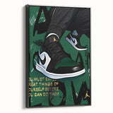 Air Jordan Pop Art Wall Art - Bold Green Sneaker Canvas Print