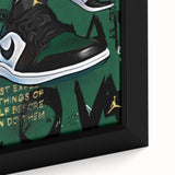 Air Jordan Pop Art Wall Art - Bold Green Sneaker Canvas Print