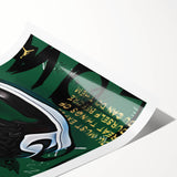 Air Jordan Pop Art Wall Art - Bold Green Sneaker Canvas Print