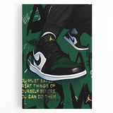 Air Jordan Pop Art Wall Art - Bold Green Sneaker Canvas Print