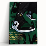 Air Jordan Pop Art Wall Art - Bold Green Sneaker Canvas Print