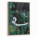 Air Jordan Pop Art Wall Art - Bold Green Sneaker Canvas Print