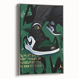 Air Jordan Pop Art Wall Art - Bold Green Sneaker Canvas Print