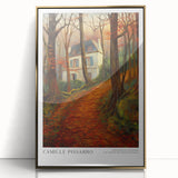 Large art print of a mid-century modernist style featuring golden and earth tones on acrylic.