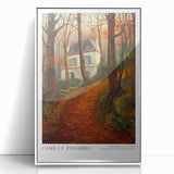 Art deco poster of a whimsical garden scene in pastel colors, framed in white acrylic, ideal for nursery wall art.