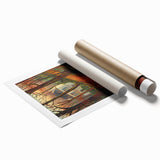 Extra large rolled print of floral art featuring soft pastel shades.