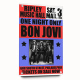 Vintage Bon Jovi Ripley Music Hall Poster - Retro Music Wall Art