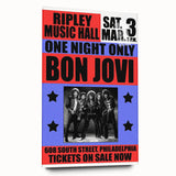 Vintage Bon Jovi Ripley Music Hall Poster - Retro Music Wall Art