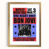 Vintage Bon Jovi Ripley Music Hall Poster - Retro Music Wall Art