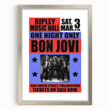 Vintage Bon Jovi Ripley Music Hall Poster - Retro Music Wall Art